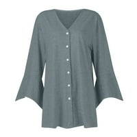 Strugten ženska majica bluza Outerwear Solid Color Dužina rukava Ležerne prilike za odmor Basic gumba