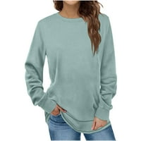Umfun ženske bluze top, plus veličine za žene, ženska jesenja zimska pulover s dugim rukavima svijetlo