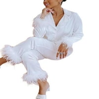 Ženska svila Satin Pajamas odijelo sa peromskom oblogom čvrstoće u boji za spavanje u boji ljetna modna