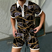 Smihono Save Big Fashion Majica Suit Sportski odijelo za muškarce Povratna elastična struka kratkih