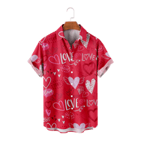 Ružičasta ljubavna srca Havajska majica za muškarce Ljetni dječaci 3D košulje za djecu Odmor na plaži