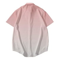Muška košulja s kratkim rukavima dolje majica Grafički granični majica ružičaste veličine XL