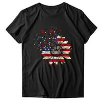 OAVQHLG3B 4. jula odijela za ženska američka zastava majica Ljetni vrhovi za žene tiskane casual labavo