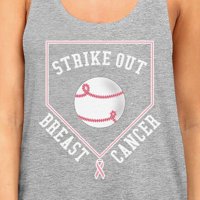 Strike out rak dojke Ženska siva Podrška za podršku rakom