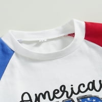 Qinghua Toddler Baby Boy 4. srpnja odijelo za kratke majice kratkih rukava i zvijezde Američka zastava