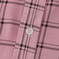 Pupkoer muški ležerni dohop majica Hawaii Dugme za ispis kratkih rukava Okrenite košulju na ovratniku Modna košulja Muška odjeća XL Pink