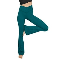 Žene Solid Workout out gamaše Fitness Sportski trčanje joga hlače visoke strukske flare joge hlače