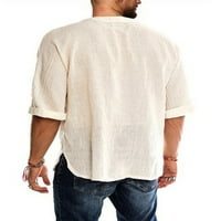 Haite muns šuplja čvrsta boja majica casual v bluza za izrez dnevna nose pola rukave čipke up majice