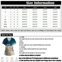 Ženski vrhovi grafički grafički grafički otisci Bluza Radna odjeća Žene Ljetne majice kratkih rukava Bež 2xL
