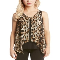 Karen Kane Womens Sheer prekrivanje leopard print bluza