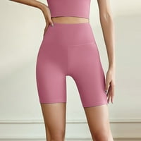Meuva ženska čvrsta boja breskve visokog struka elastične joge sportske kratke hlače