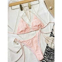 Dame kupaće kupaće odjeće za plažu odjeća mi & meč razdvaja Halter Retro ružičaste s
