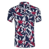 Muška modna bluza Najbolji tropski stil Print Hawaii Summer Majica Casual Kratki rukav Spring V izrez
