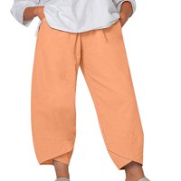 Paille dame dno su čvrste boje harem pant elastične struk sažetke ležerne hlače narančasta