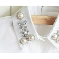 TureClos odvojivi rever od polu košulje šifon elegantna lažna ovratnica modernu bluzu lažnog vrata za žene, bijele