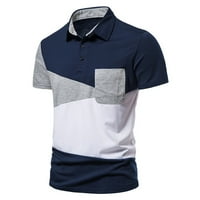 Yunmic košulje Summer Men Muškarci Kratki rukavi za patchwork tasteri za bluzu Polo-majica