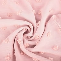 Čvrste boje T-majice Ležerne prilikom elegantne dressy labave obične košulje kratkih rukava, ljetni tunik V-izrez Pink L
