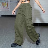 Ženske hlače Teret opušteno fit baggy odjeća High struk patentni zatvarač Tanak struk za crtanje sa