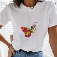 Ženski vrhovi ženske košulje od pisma od ispisanih tina ljeta slatka majica bluza