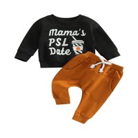 Toddler Boys Fall Outfits Letter Dugi rukav pulover Dukseri + džepovi za vuču Duge hlače