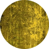 Ahgly Company u zatvorenom okruglu okrugli orijentalni žuti industrijski prostirki, 3 'krug
