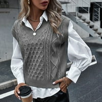 Ženski kardigan džemperi obrezani kardigani za žene plus veličine zimskog krpa sive s