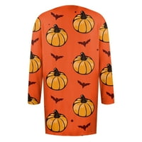 Yubatuo Halloween Cardigan za žene s dugim rukavima otvorena prednja mekana košulja za drapera plus veličine