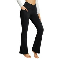 Ženske gamaše visoko struk rastezljiv bootcut yoga vježbaju uzročno trendi hlače sa džepovima Hlače