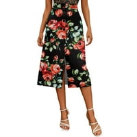 Zuwimk suknje za žene Trendy, ženske elegantne cvjetne čipke elastične visokog struka Pleted Maxi Long