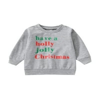 Toddler Baby Christmas Outfit Djevojka Dječak Crewneck Duksev Pismo Ispis Duks duks duks