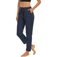 Hlače visokog struka Aueoeo za žene joga hlače Žene jesenski zimski joga sportske labave ležerne pantalone
