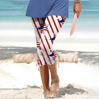 Žene Capri nogavi hlače Cvjetni print Stretchy Casual Loove Forte Lounge Hlače Slim Fit Summer Gambers