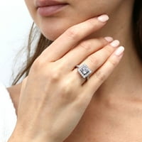 Sterling Silver Halo vjenčani zaručni prstenovi okrugli kubični cirkonijski CZ prsten za žene, rodirana