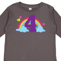 Inktastični četvrti rođendan Rainbow poklon toddler majica s dugim rukavima