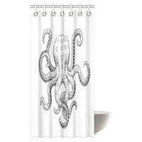 Hobotnica za zavjese za tuširanje, plavo zvono hobotni kamuflaža morskog životinjskog vodenog dekora tkanina kupaonica tuš sa kukama