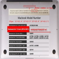 Kaishek Hard zaštitni poklopac školjke Kompatibilan je s novim macbook zrakom 13 + crni poklopac poklopca