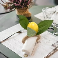Ručno rađeni prstenovi salveta Yellow Fau limun sa prstenom za vinovu ubrusu za vjenčanje, večeru, banket,