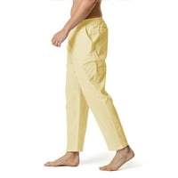 Muške pamučne pantalone sa elastičnim strukom izvlačenja dnevno casual pantsstraight hlače sportske