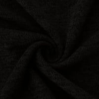 Ženska zima casual okrugli temperament na vratu Raglan dugih rukava majica Solid Color Lood Top Black
