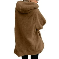 Sherpa jakna za žene lagana modna prevelika veličina čvrstog toplog rumenila zatvarača sa kaputima sa