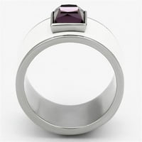 Ženski prstenovi visoko polirani prsten od nehrđajućeg čelika od 316 l sa staklom u ametistu TK1142