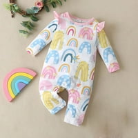 Baby Toddler CuteySuits dječaci Djevojke dugih rukava Rainbow Flyne rukavice za rubnu rupu za 12 mjeseci