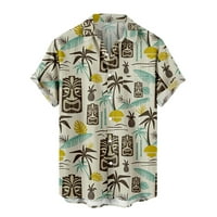 Muški vrhovi čišćenje Muška ljetna moda Havajski stil kratkih rukava Ležerne majice Flash Picks Beige