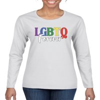Zauvijek LGBT ponos ženska grafička majica dugih rukava, bijela, xx-velika