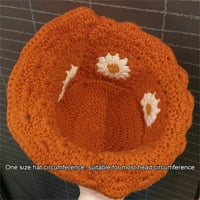 Peyakidsaa Womens pleteni šešir široki podimljeni cvjetni uzorak šuplje kapa za zaštitu od sunca