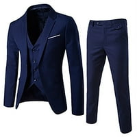 Inkach Muška modna kosti jakna + prsluk + odijelo za hlače trodijelno odijelo