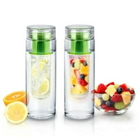 2pk Green BPA Besplatno Clear Teamble Tumbler Vodena boca za infusiranje