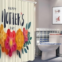 Sonertn Happy Mother Dan Cliber za tuširanje, Crveni papirni cvjetovi za odmor Kupatilo Dekor Poliester