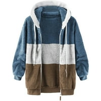 Fuzzy džemper za žene zimski kaputi puni zip up fleece jaknu s dukserom sa hobicom zipper sherpa dukserice