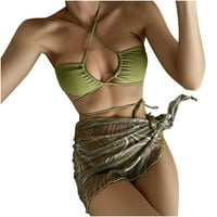 ECQKAME New Set kupaći kostimi za kupaće kostime visokog struka Seksi čipka u Up Micro Bikini set sa